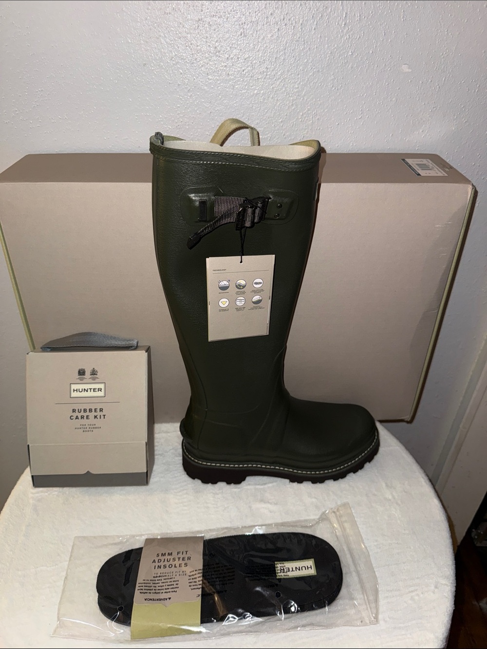 Hunter Olive Green Knee-High Waterproof Boot